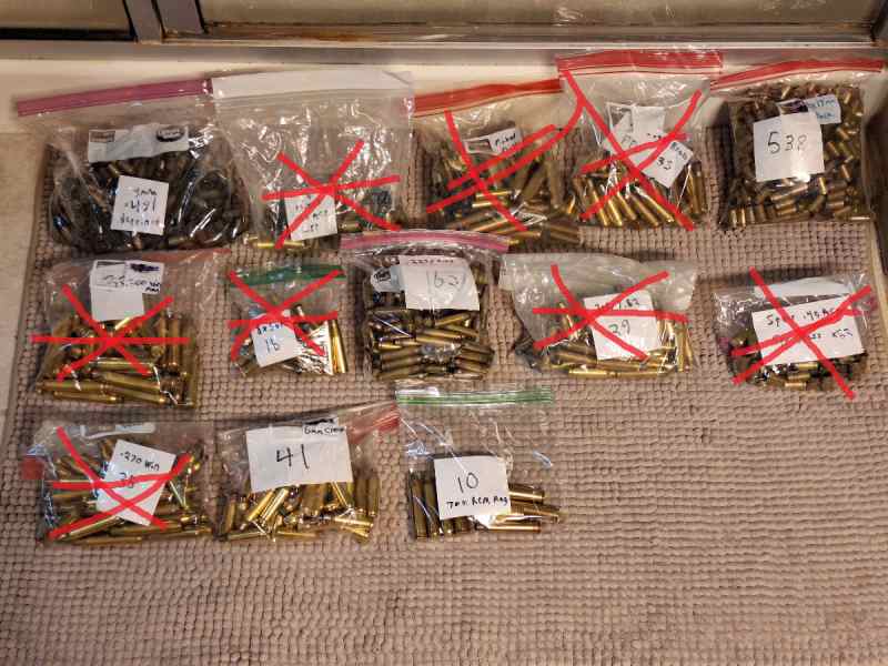 Mixed rifle &amp; pistol brass and surplus/reload ammo