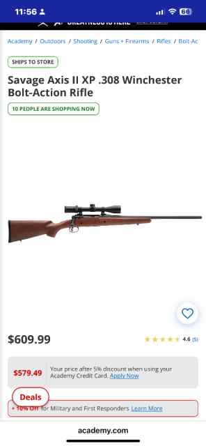 New Savage Axis Woodstock 308