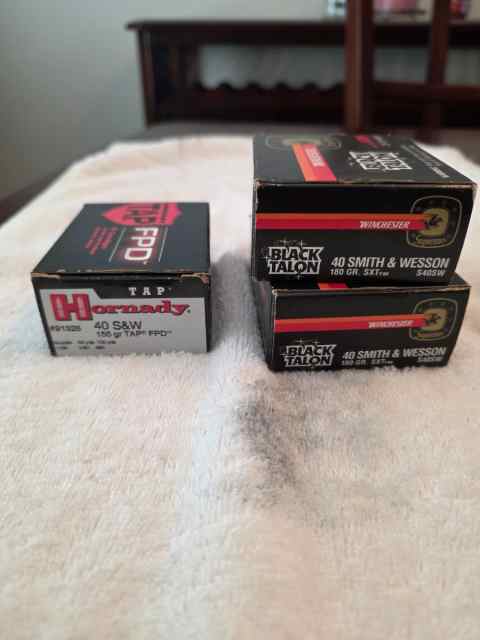 Black Talon 40 S&amp;w and Hornady TAP