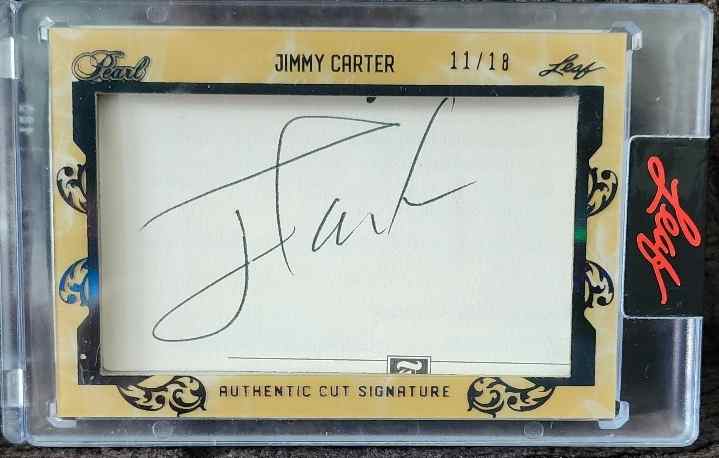 2022 Leaf Pearl Jimmy Carter Auto w/ Lincoln card