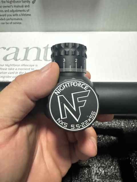 Nightforce NXS 5.5-22x56 w/NF rings