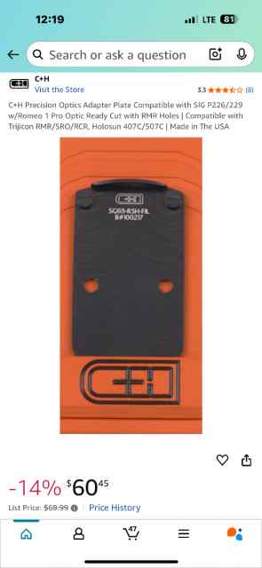 Sig p229/226 optic filler plate