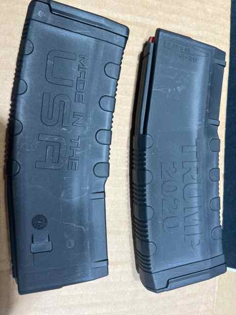 Ar15 (2) magazines ( used ) TRUMP 2020 made in USA