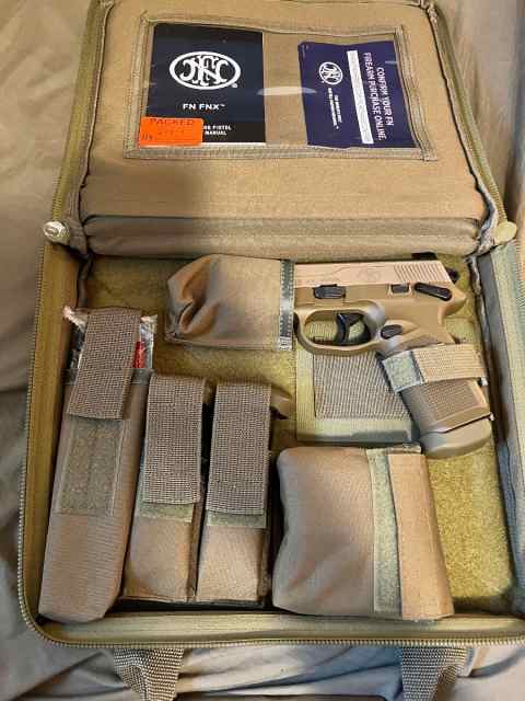 FNX 45 Tactical Tan with T. Rex arms holster