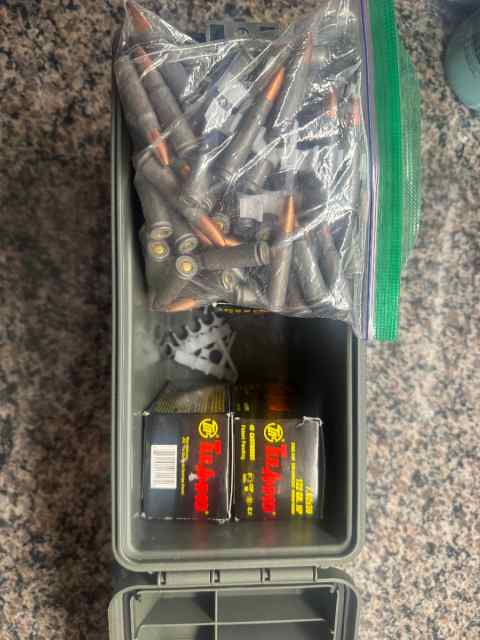 7.62x39 122gr HP Tula with 30cal can