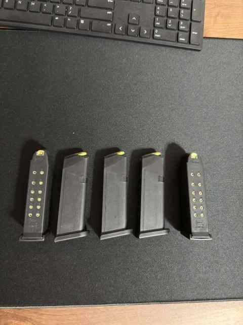 (5) Glock 19 Gen 5 OEM Magazine With Ammo Loaded