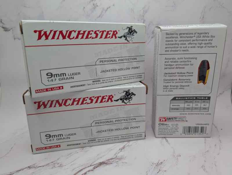 Winchester 9mm 147 grain JHP 450rds 38CPR