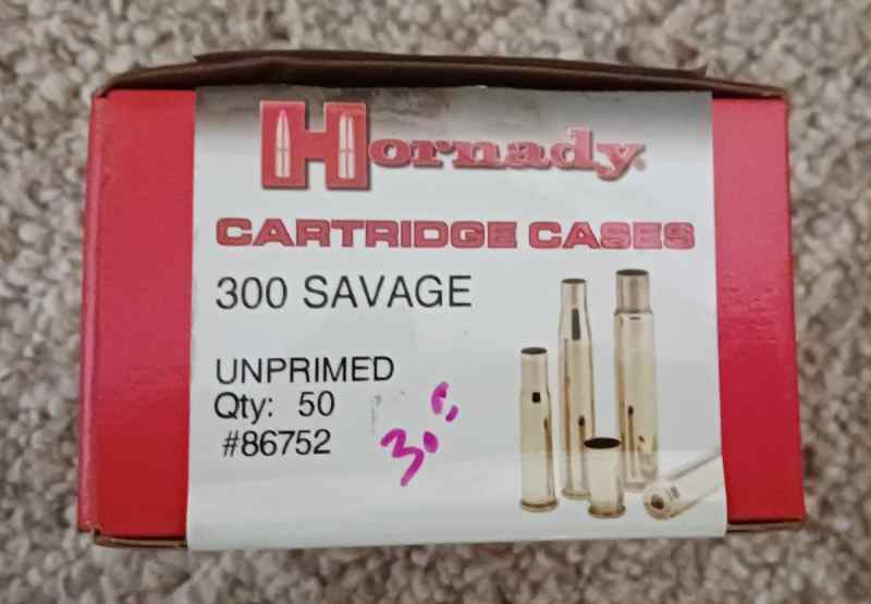 Hornady unprimed NEW brass - 300 Savage