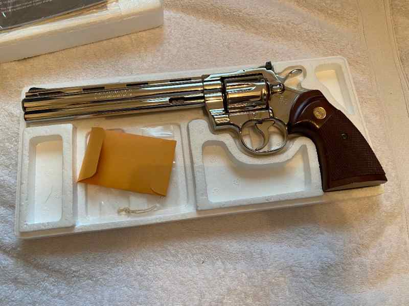 Pristine 1980 nickel Colt Python 8 in