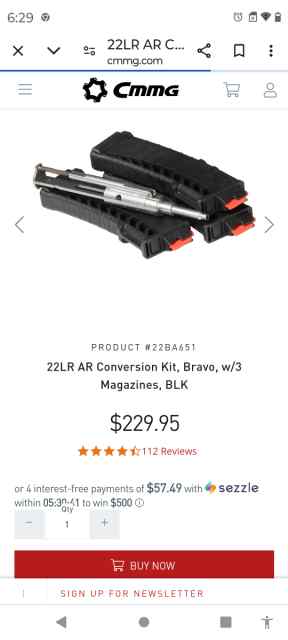 22 LR AR 15 CMMG CONVERSION BRAVO KIT