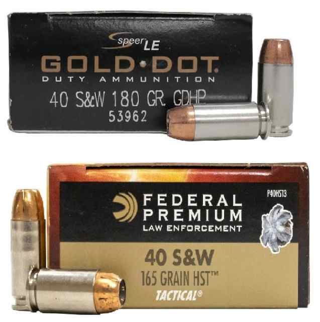 .40 S&amp;W Speer LE GDHP  &amp; Federal HST Ammo 