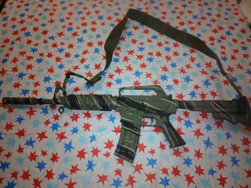 XM-177 clone Vietnam Tigerstripe camouflage.