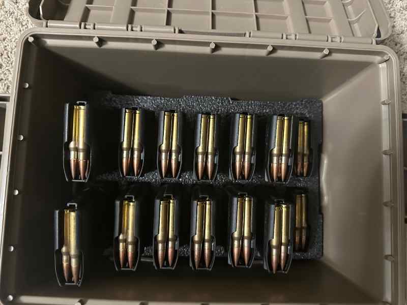 7.62 x 51 M-80 FMJ  Mags &amp; Case
