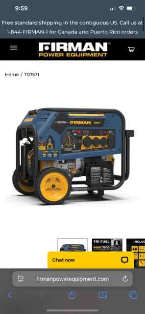 Firman tri-gas generator 