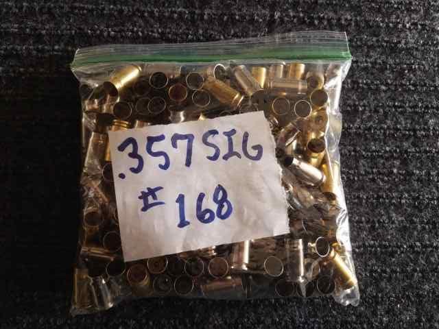 .357SIG #168 MIX UNPRIMED CASES SIZED TUMBLED$15  
