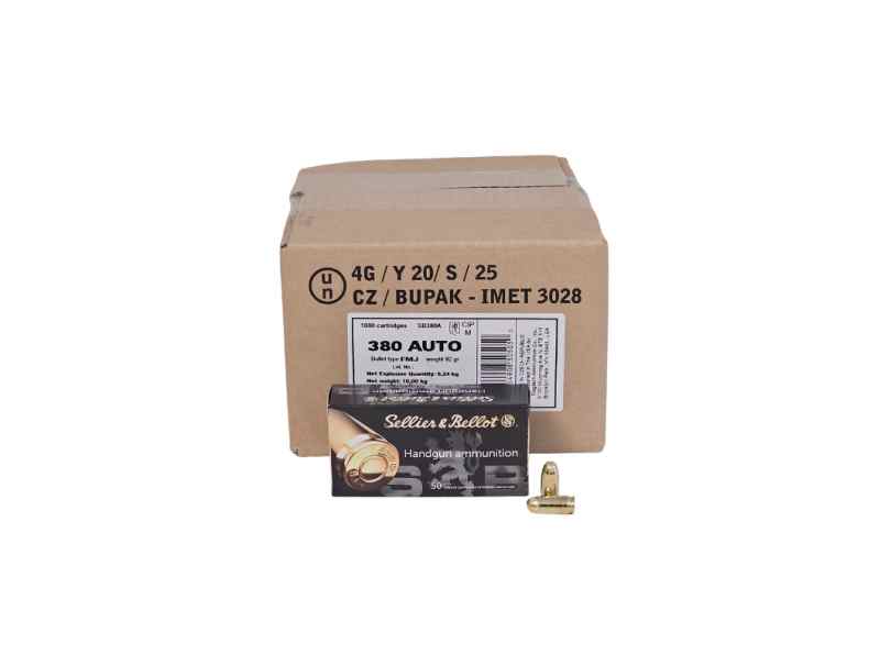 Sellier Bellot .380 ACP 92 grain FMJ - 1000 RDS