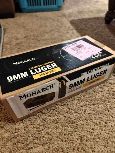 Monarch 9mm 800rd Steel Case Tin 