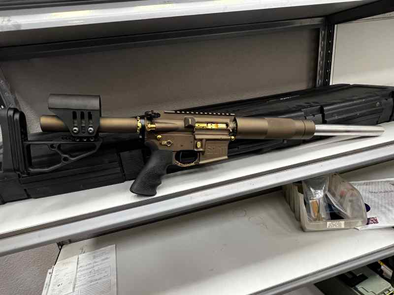 Cerakoted AR-15 with Gold plated parts