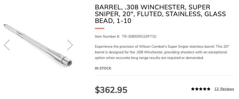 WTT/WTS Wilson Combat AR10 308 Super Sniper Barrel