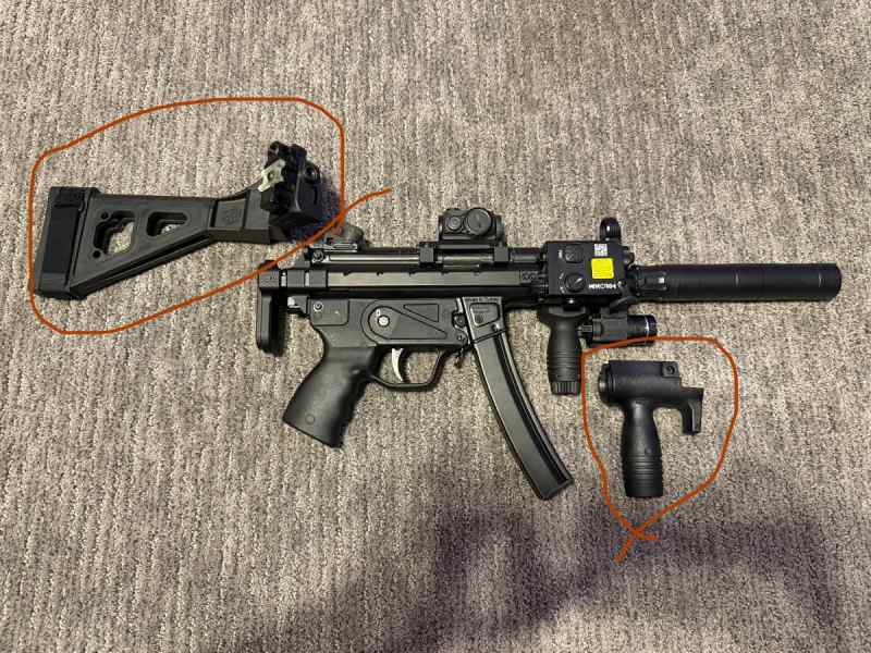 MP5K fold stock/brace &amp; foregrip *not gun*