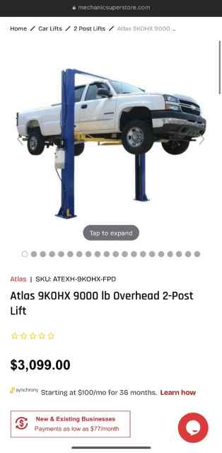 Atlas 9000lb 2 post car lift