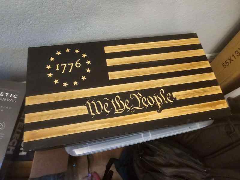 WTS/WTT 1776 Flag Wall Hanger W/hidden storage