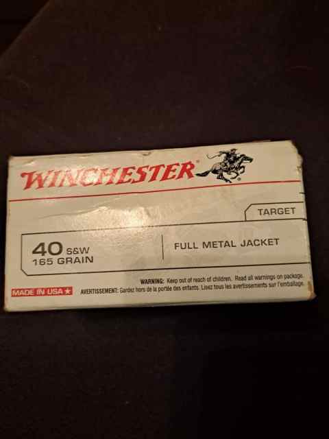 .40 S&amp;W 165 grain winchester 100 rounds