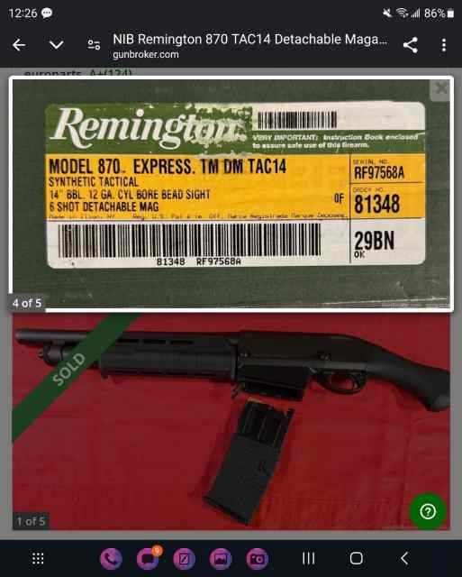 Remington tac 14 DM Shotgun 