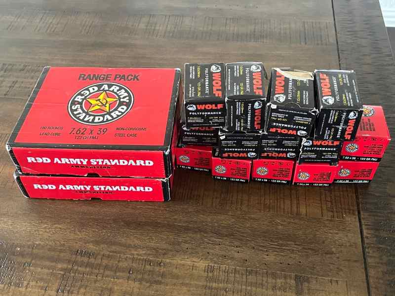 Red Army Standard/Wolf ammo 7.63X39mm