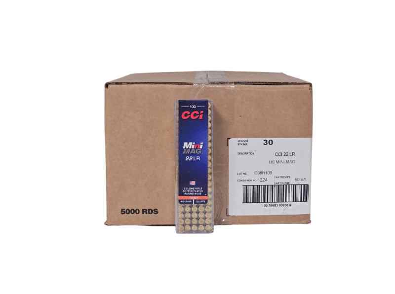 CCI Mini mag .22LR 40 grain Copper RN - 5,000 rds 