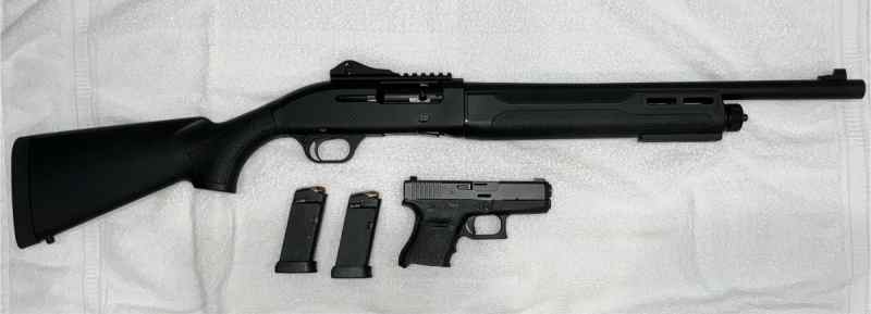 Glock 36 and Semi-Auto Shotgun