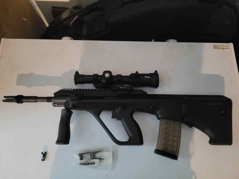 Steyr AUG w/ upgrades and Sig LVPO