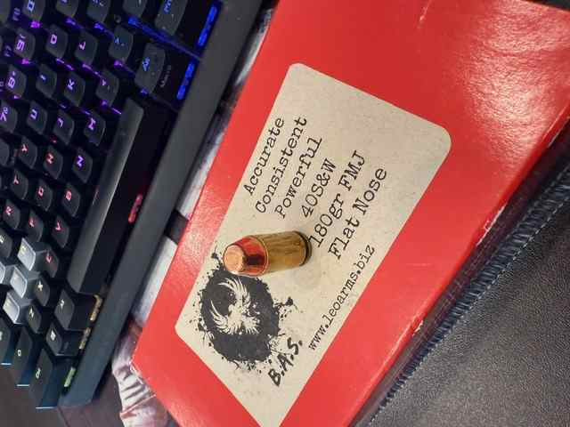 Leonidas Arms .40 S&amp;W - 180gr FMJ Flat Nose