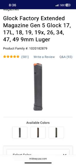 ISO/WTB 33 round Glock magazine (9mm)