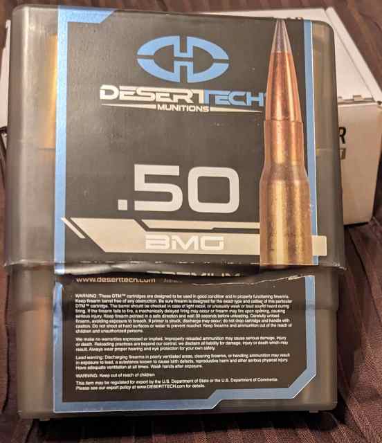 .50 bmg desert tech match ammo 10rounds