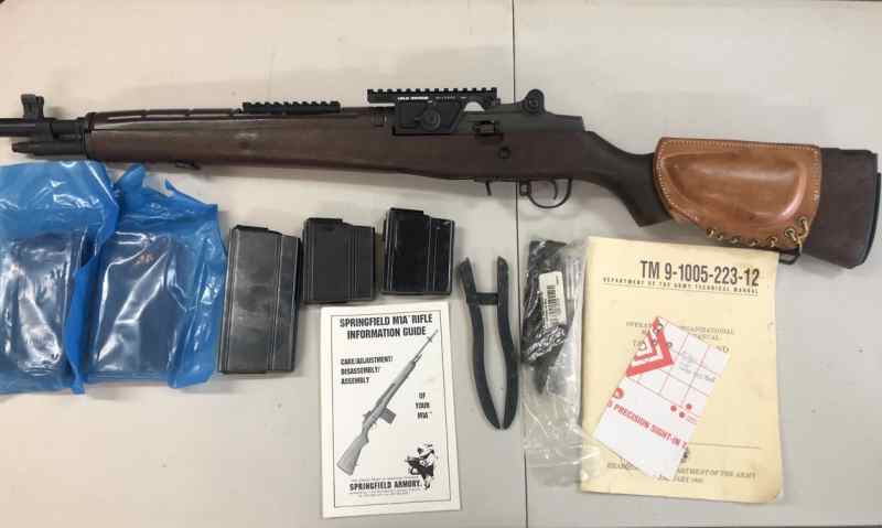 SPRINGFIELD M1A SOCOM. 7.62 NATO WITH MANY EXTRAS